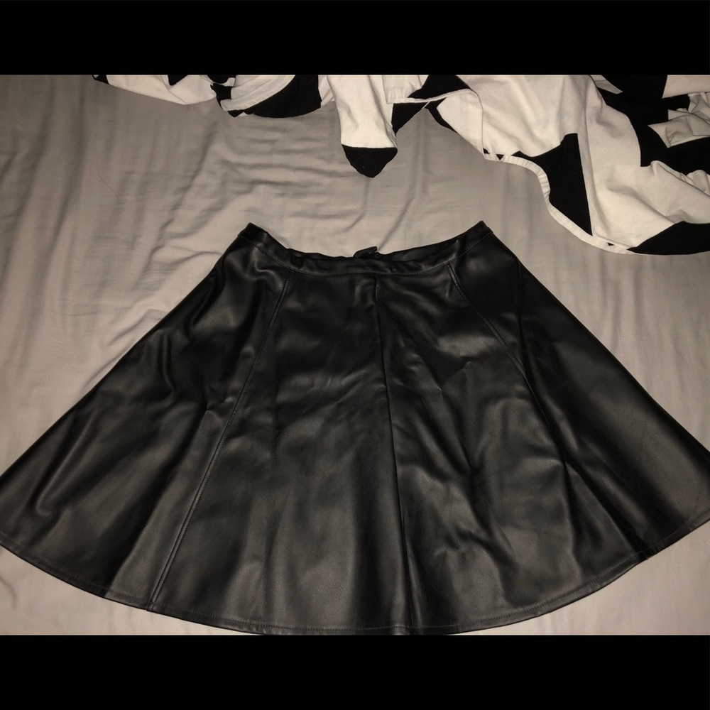Lauren Conrad Black Leather Skirt, Work Once